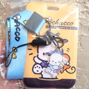 Bnib pochacco Sanrio ID card holder lanyard